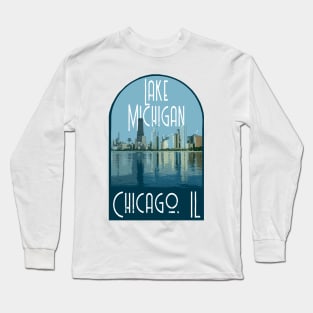 Lake Michigan Chicago Decal Long Sleeve T-Shirt